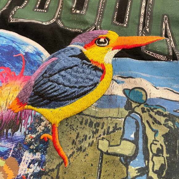 Billionaire Boys Club Mens Outdoors SS Knit Tee Embroidered Bird Size MEDIUM - Picture 3 of 14